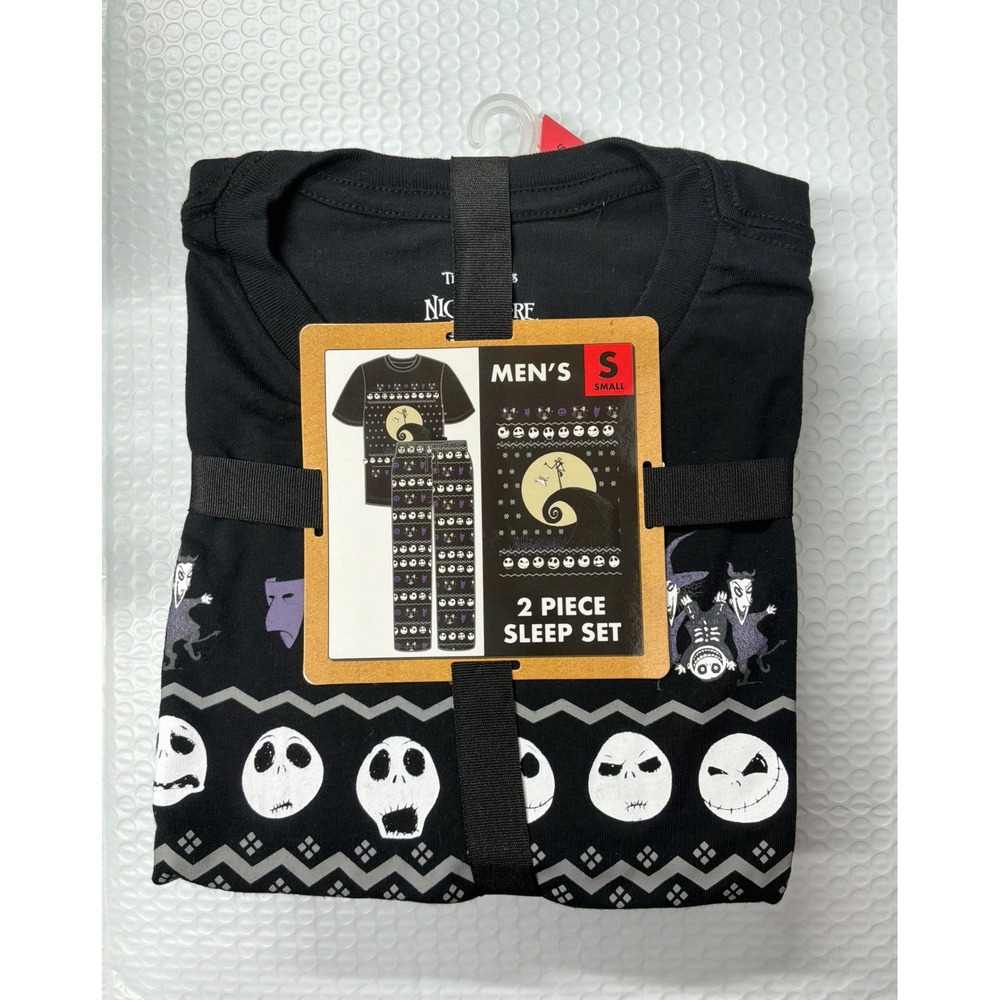 Disney Nightmare Before Christmas Pajama Set 2-Piece Mens Sleep Wear Size S